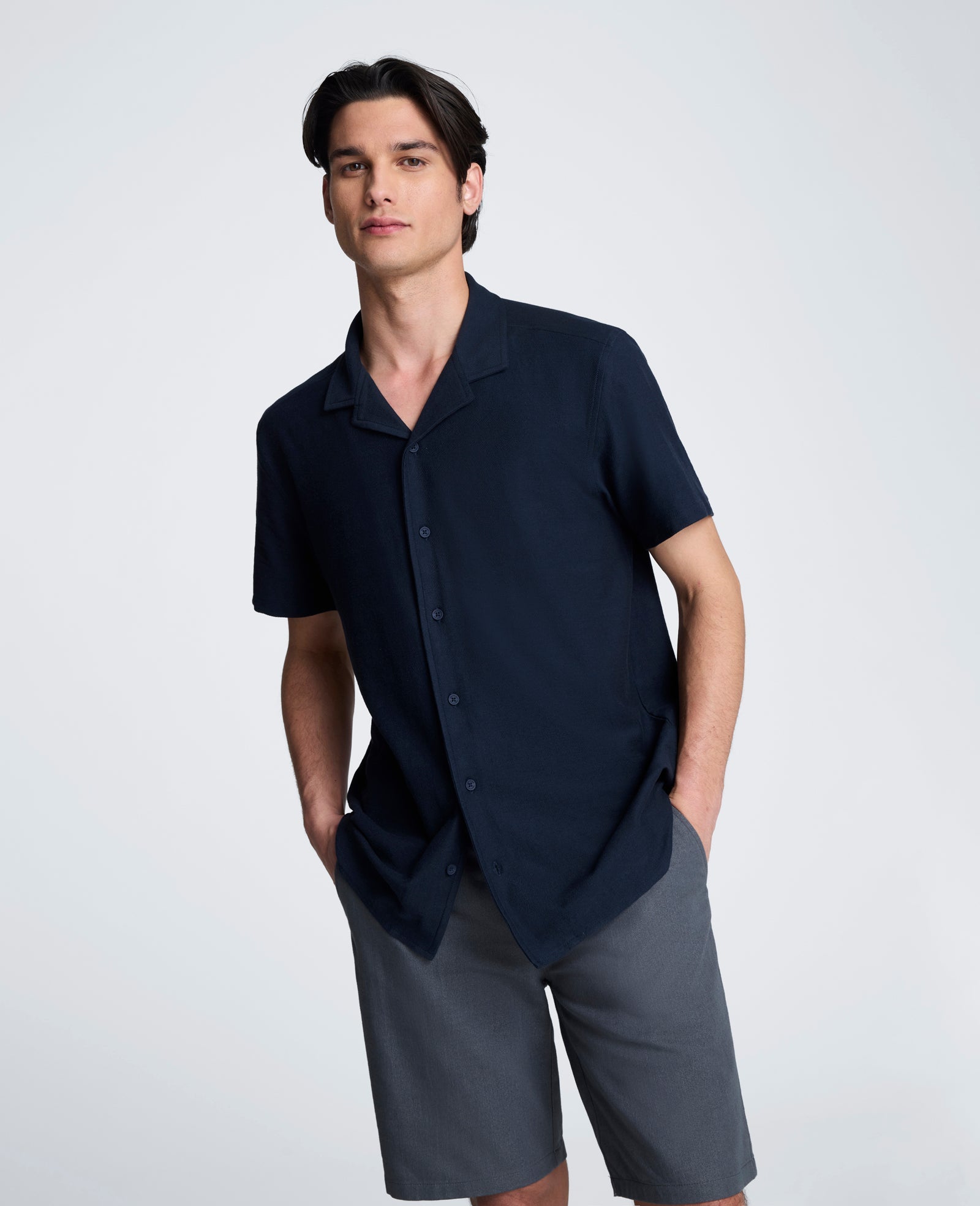 Kenneth Cole Knit Camp Shirt