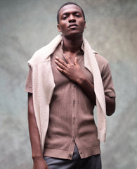 Kenneth Cole Knit Camp Shirt