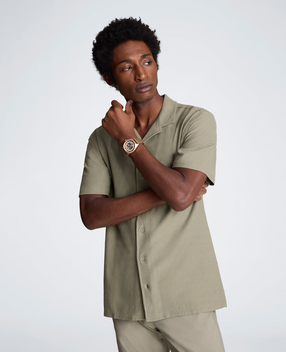 Kenneth Cole Knit Camp Shirt