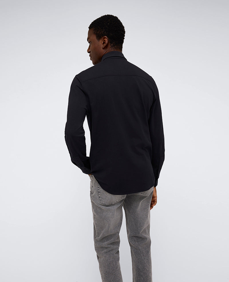 Kenneth Cole Men’s Stretch Button-Down Shirt with Pocket – Black | KC