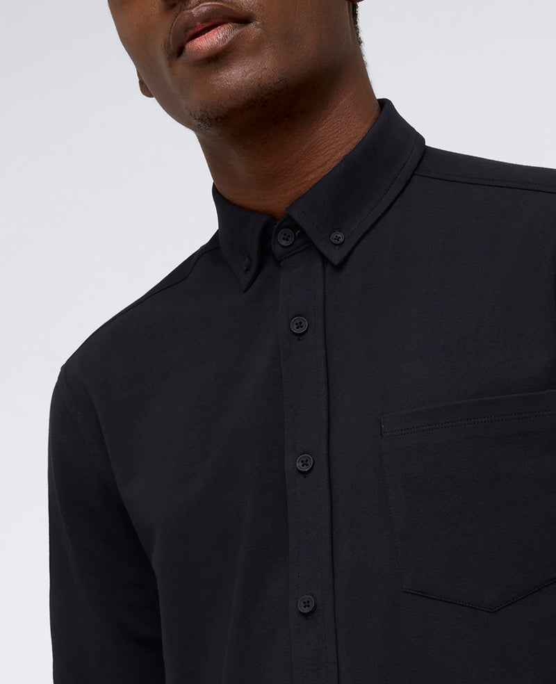 Kenneth Cole Men’s Stretch Button-Down Shirt with Pocket – Black | KC