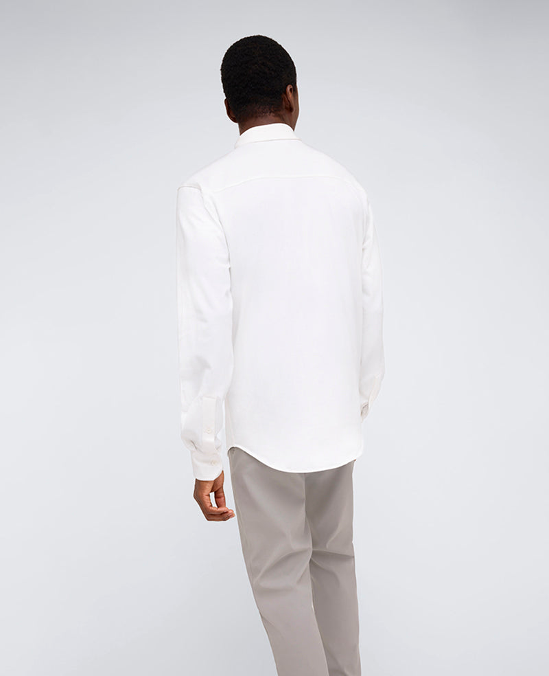 Kenneth Cole White Stretch Button-Down Shirt with Pocket | Kenneth Cole