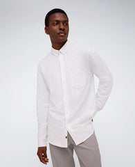 Kenneth Cole White Stretch Button-Down Shirt with Pocket | Kenneth Cole