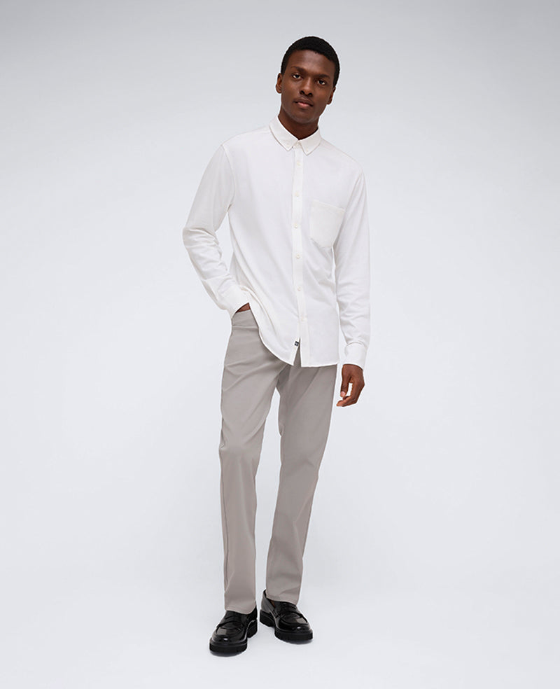 Kenneth Cole White Stretch Button-Down Shirt with Pocket | Kenneth Cole