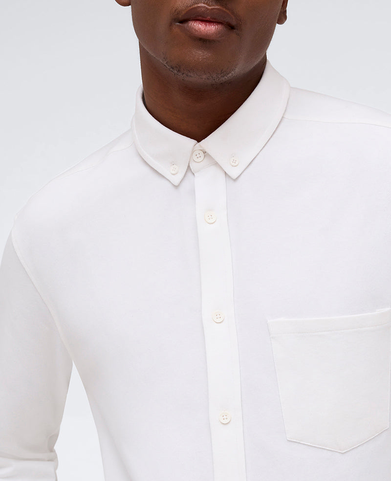Kenneth Cole White Stretch Button-Down Shirt with Pocket | Kenneth Cole