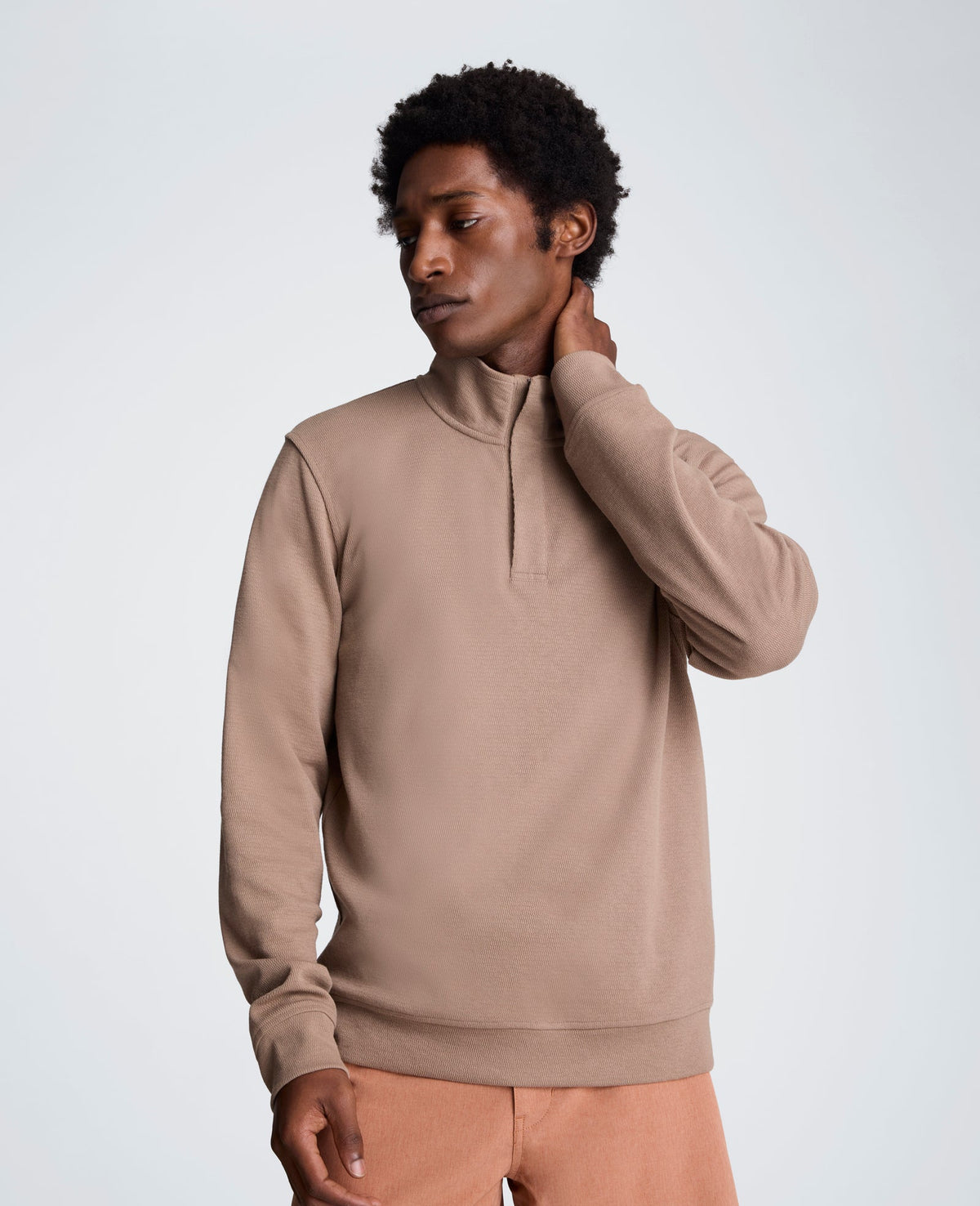 Kenneth Cole Hidden Placket Quarter Zip Sweater