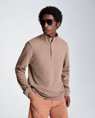 Kenneth Cole Hidden Placket Quarter Zip Sweater