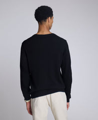 Kenneth Cole Black Crew Neck Sweater – Ribbed Cuffs & Classic Fit | KC