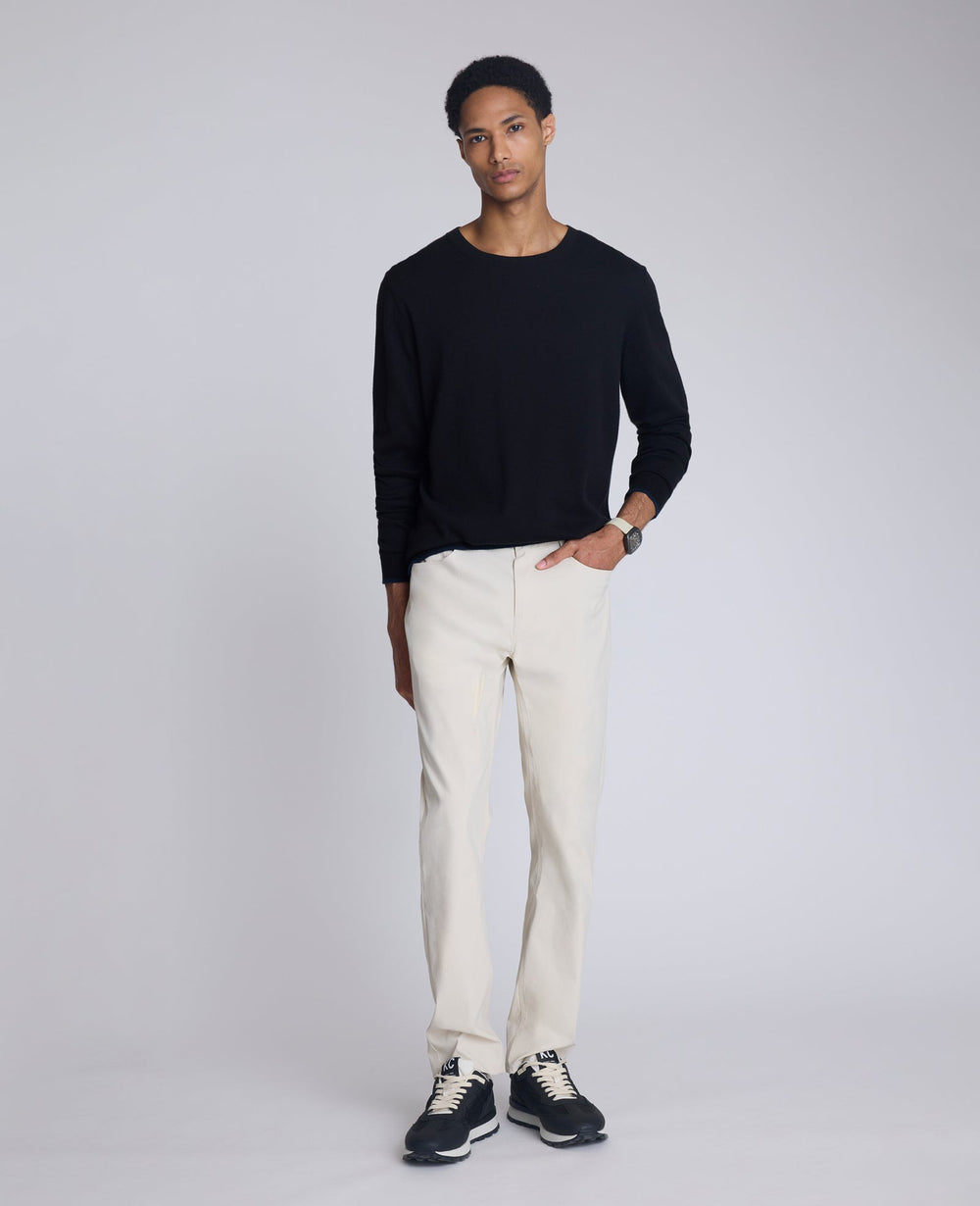 Kenneth Cole Black Crew Neck Sweater – Ribbed Cuffs & Classic Fit | KC