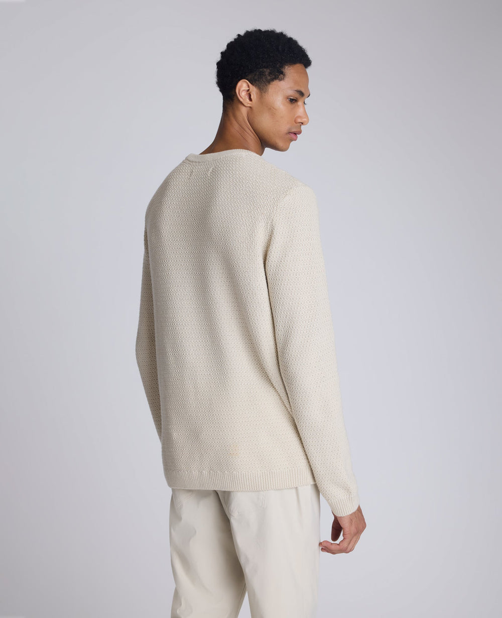 Kenneth Cole Shop Popcorn Crew Sweater: Offwhite Textured Knit | KC
