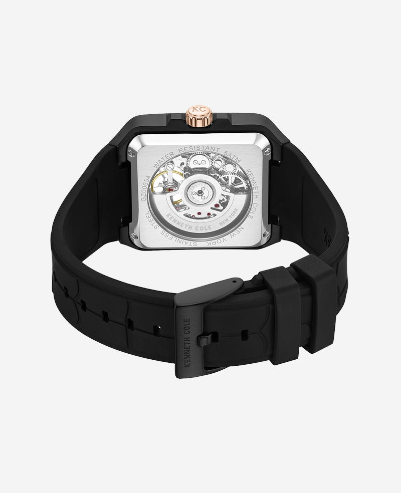 Kenneth Cole Square Skeleton Automatic Rose Gold Watch | Kenneth Cole