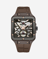 Kenneth Cole Skeleton Automatic Silicone Watch | Kenneth Cole Men Brown