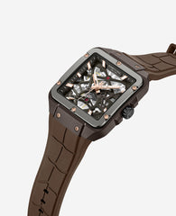 Kenneth Cole Skeleton Automatic Silicone Watch | Kenneth Cole Men Brown