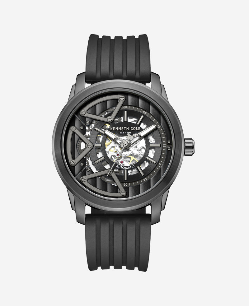Kenneth Cole Men’s Skeleton Automatic Watch—Silicone Strap | Kenneth Cole
