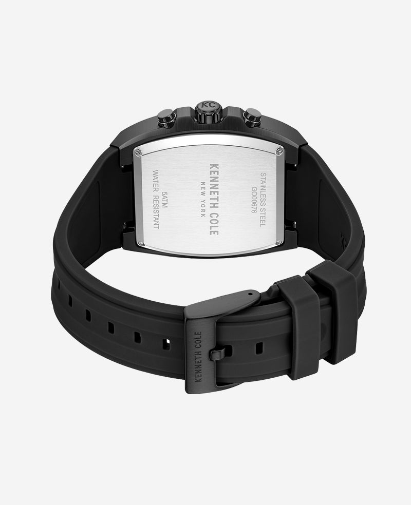 Kenneth Cole Shop Men’s Chronograph Sport Silicone Watch, Black | KC