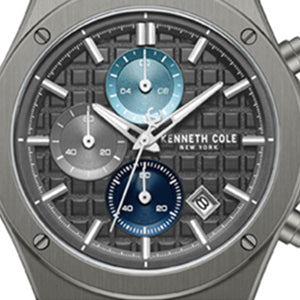 Kenneth Cole Dress Sport Chronograph Multi Tone Dial Stainless Steel Bracelet Watch