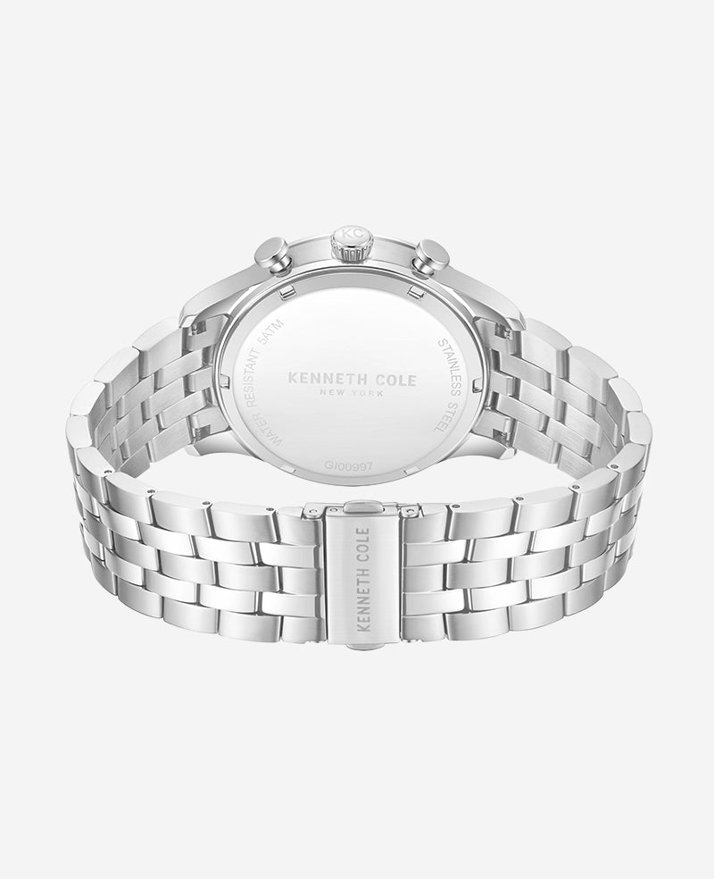 Kenneth Cole Dress Sport Chronograph Blue Dial Stainless Steel Bracelet Watch