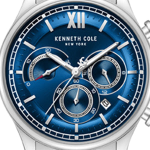 Kenneth Cole Dress Sport Chronograph Blue Dial Stainless Steel Bracelet Watch