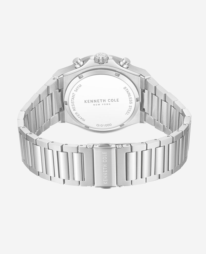 Kenneth Cole Dress Sport Chronograph Black Dial Stainless Steel Bracelet Watch