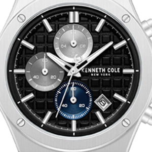 Kenneth Cole Dress Sport Chronograph Black Dial Stainless Steel Bracelet Watch