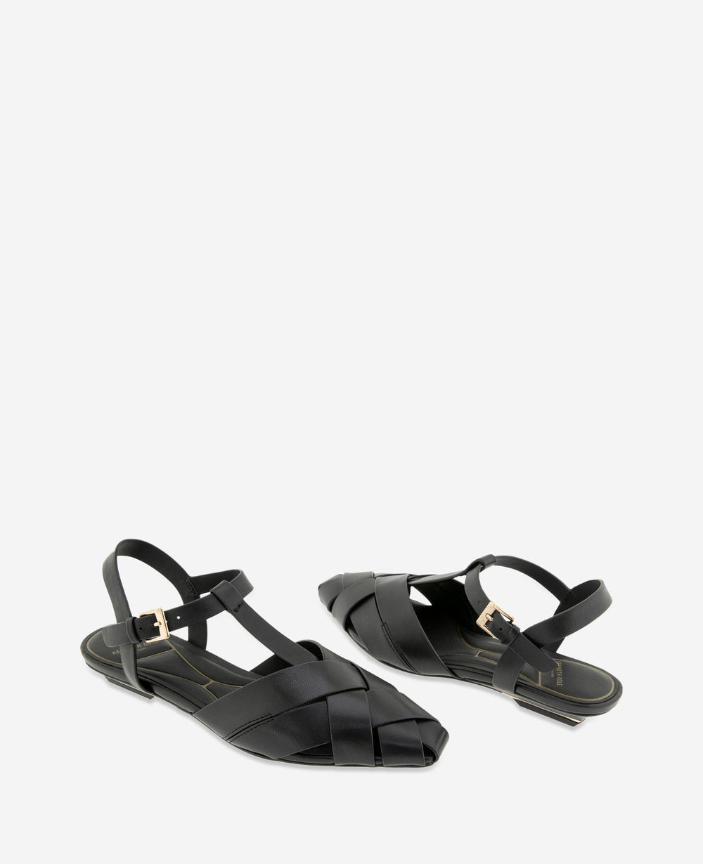 Kenneth Cole Bindy Woven Leather T-Strap Sandal