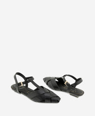 Kenneth Cole Bindy Woven Leather T-Strap Sandal