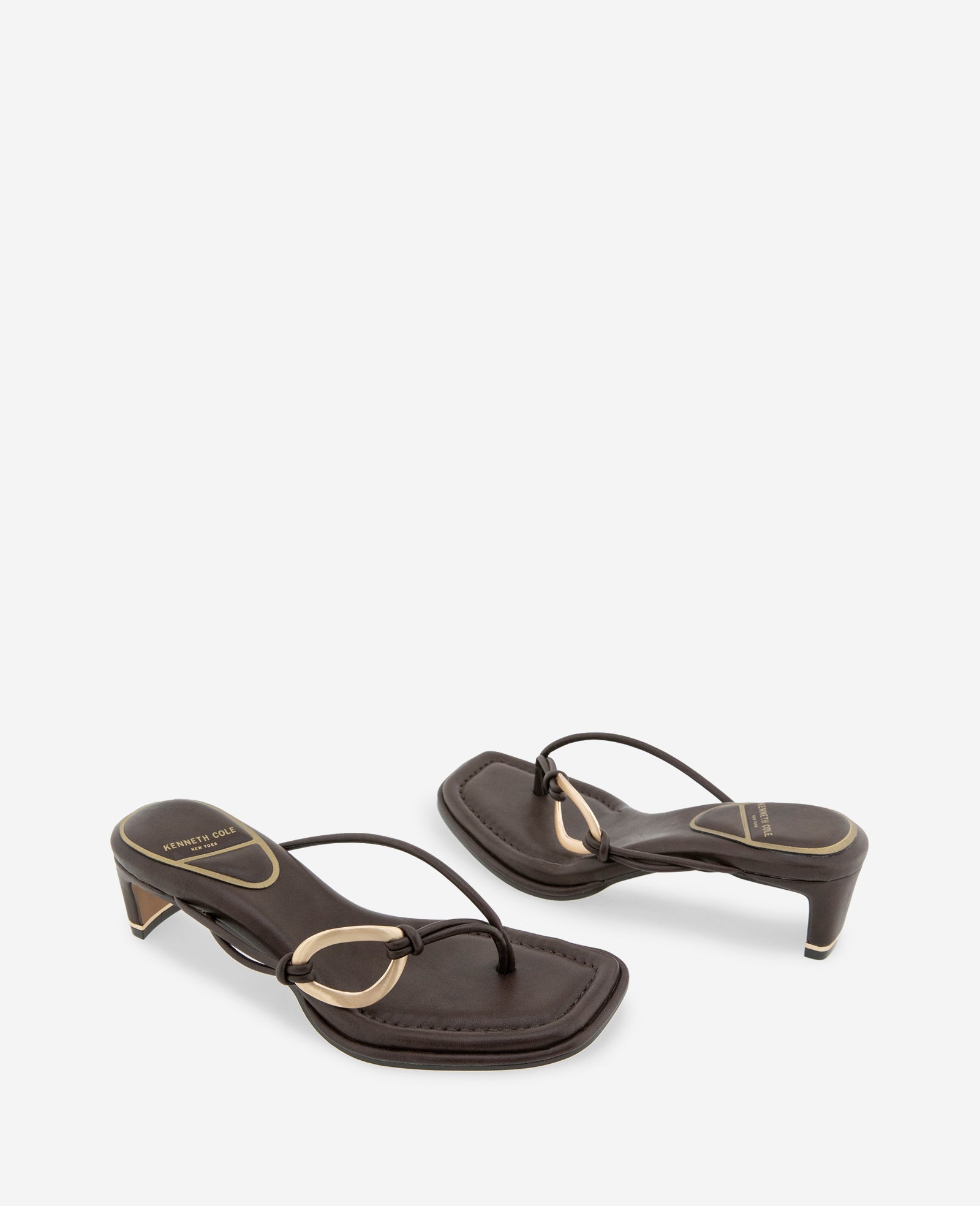 Kenneth Cole Madrid Leather Embellished Heel Sandal