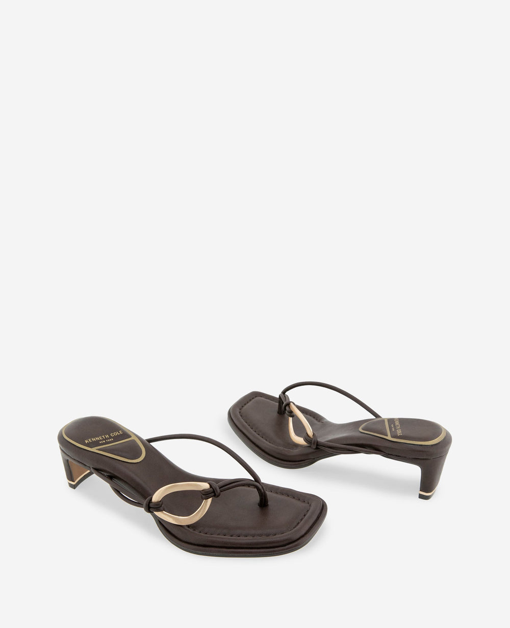 Kenneth Cole Madrid Leather Embellished Heel Sandal