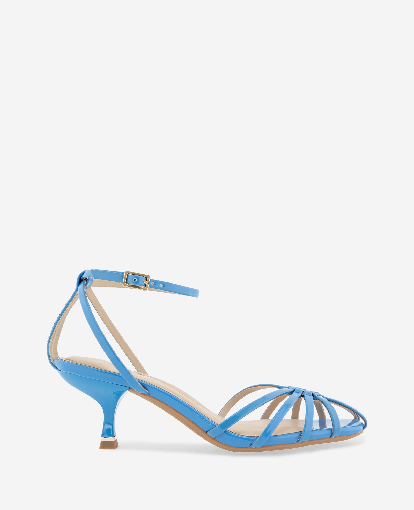 Kenneth Cole Genevieve Patent Cage Toe Ankle Strap Heel