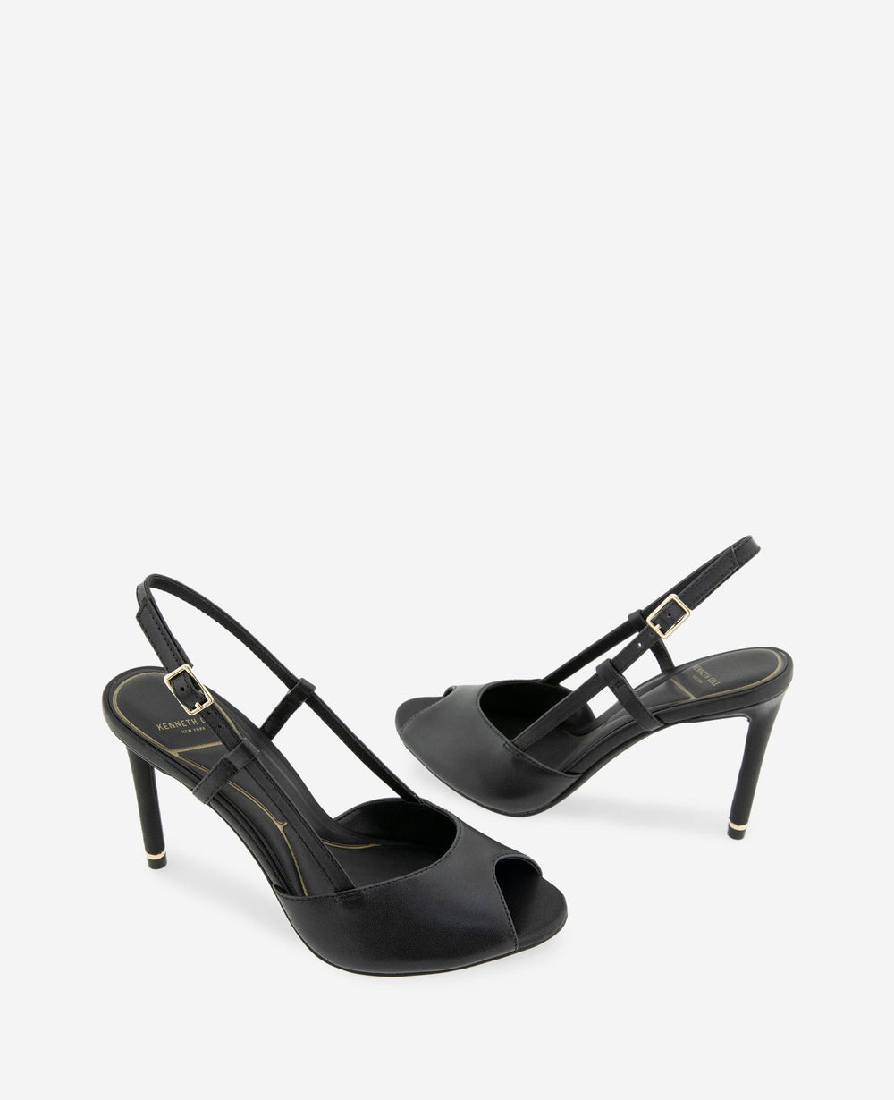 Kenneth Cole Londyn Leather Peep Toe Heel