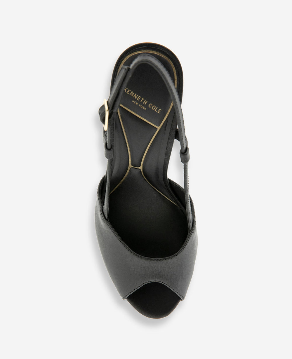 Kenneth Cole Londyn Leather Peep Toe Heel