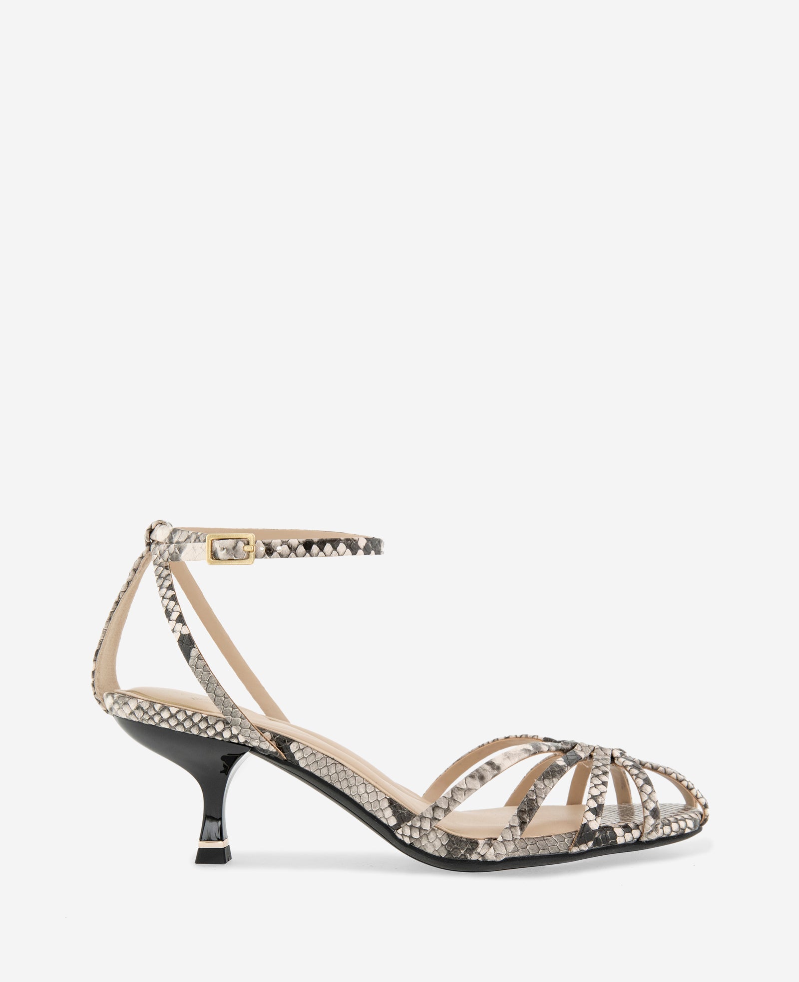 Kenneth Cole Genevieve Embossed Cage Toe Ankle Strap Heel