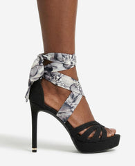 Kenneth Cole Nikkii Printed Fabric Wrap Around Platform Heel