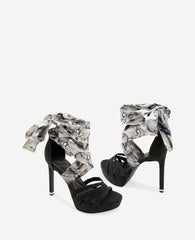Kenneth Cole Nikkii Printed Fabric Wrap Around Platform Heel