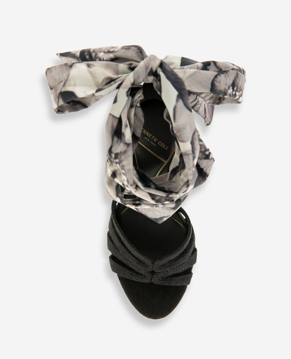 Kenneth Cole Nikkii Printed Fabric Wrap Around Platform Heel