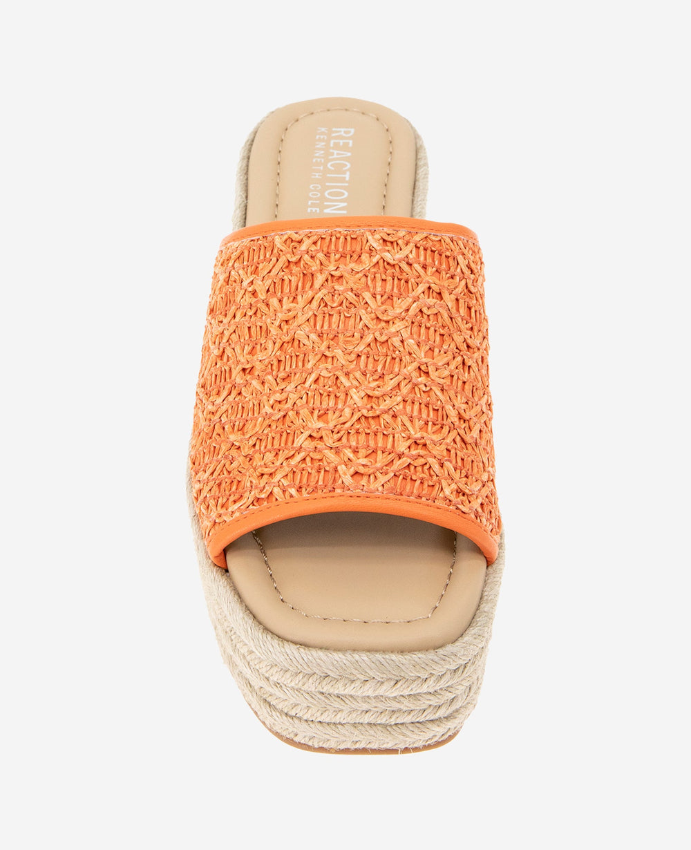 Kenneth Cole Shop Elissa Orange Raffia Platform Sandal | KC Reaction