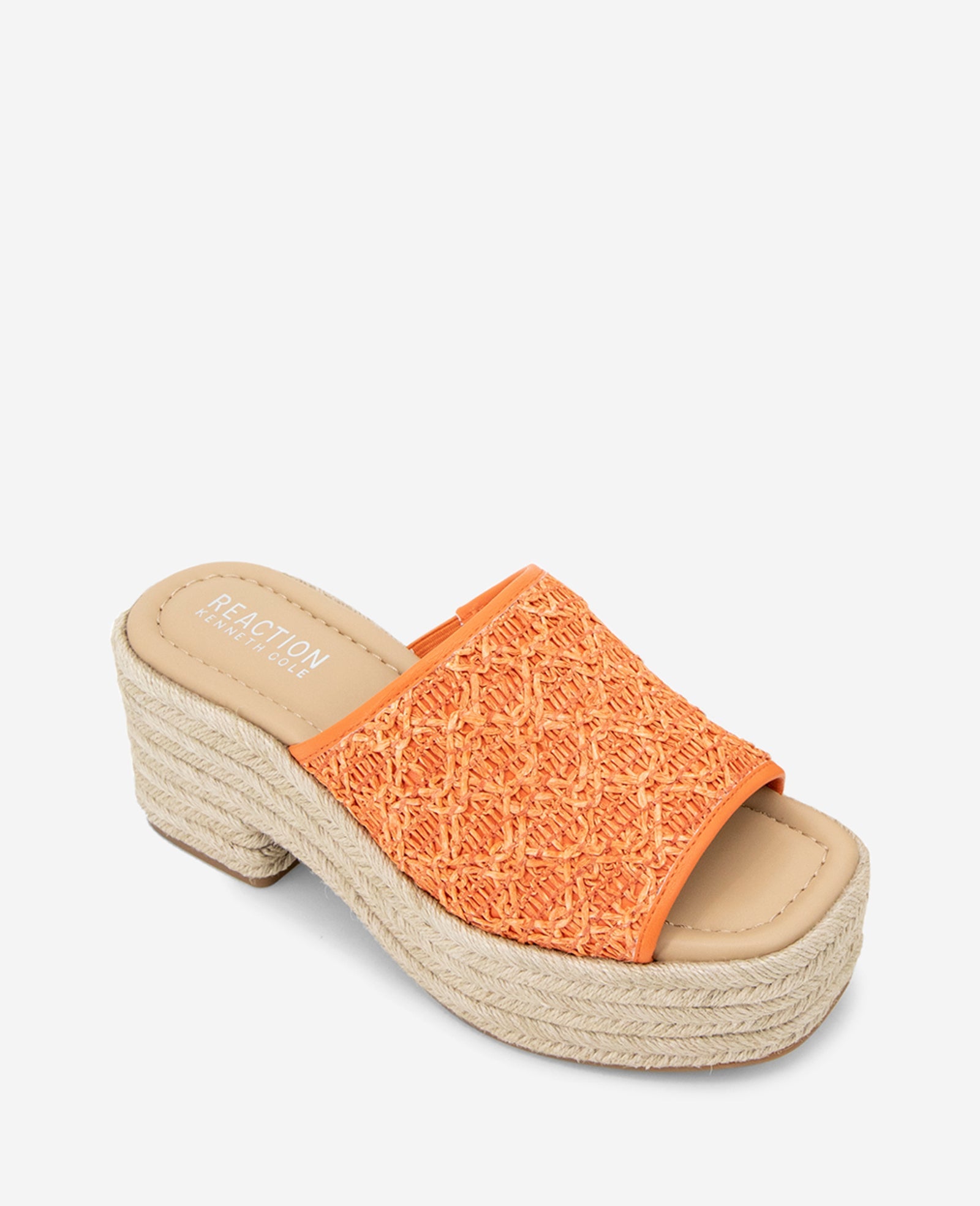 Kenneth Cole Shop Elissa Orange Raffia Platform Sandal | KC Reaction