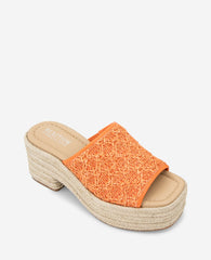 Kenneth Cole Shop Elissa Orange Raffia Platform Sandal | KC Reaction