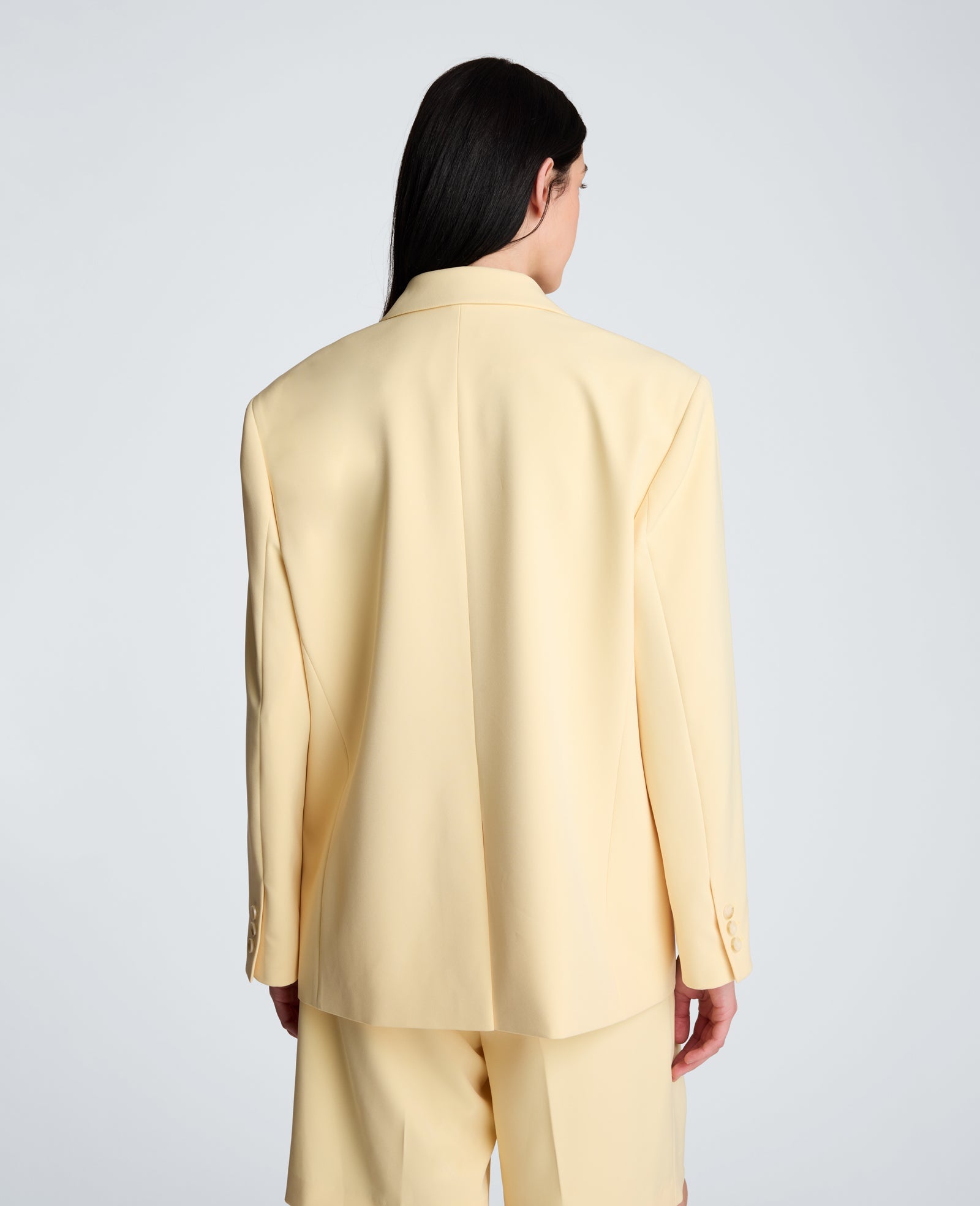 Kenneth Cole Vision Twill Double Breasted Boyfriend Jacket