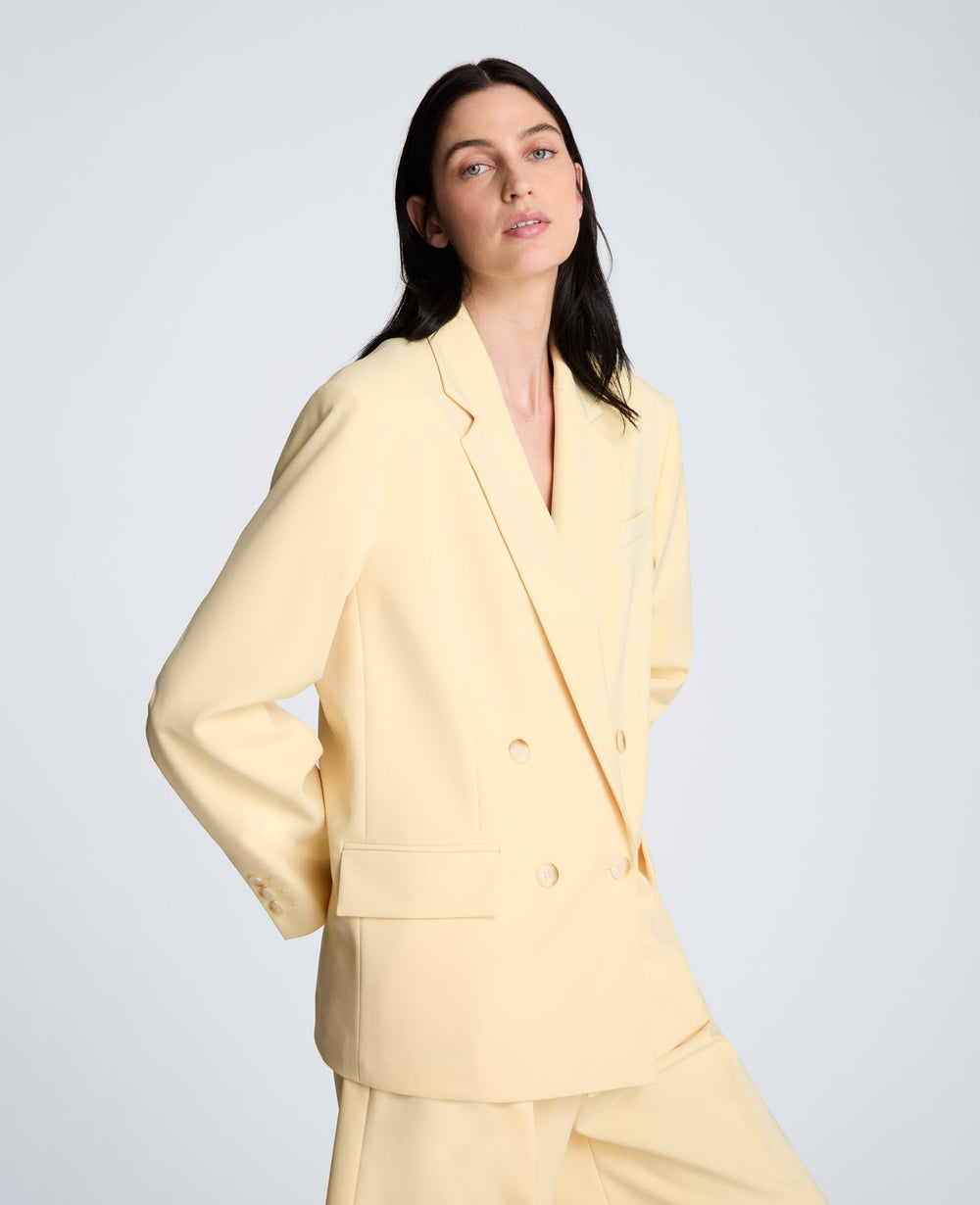 Kenneth Cole Vision Twill Double Breasted Boyfriend Jacket