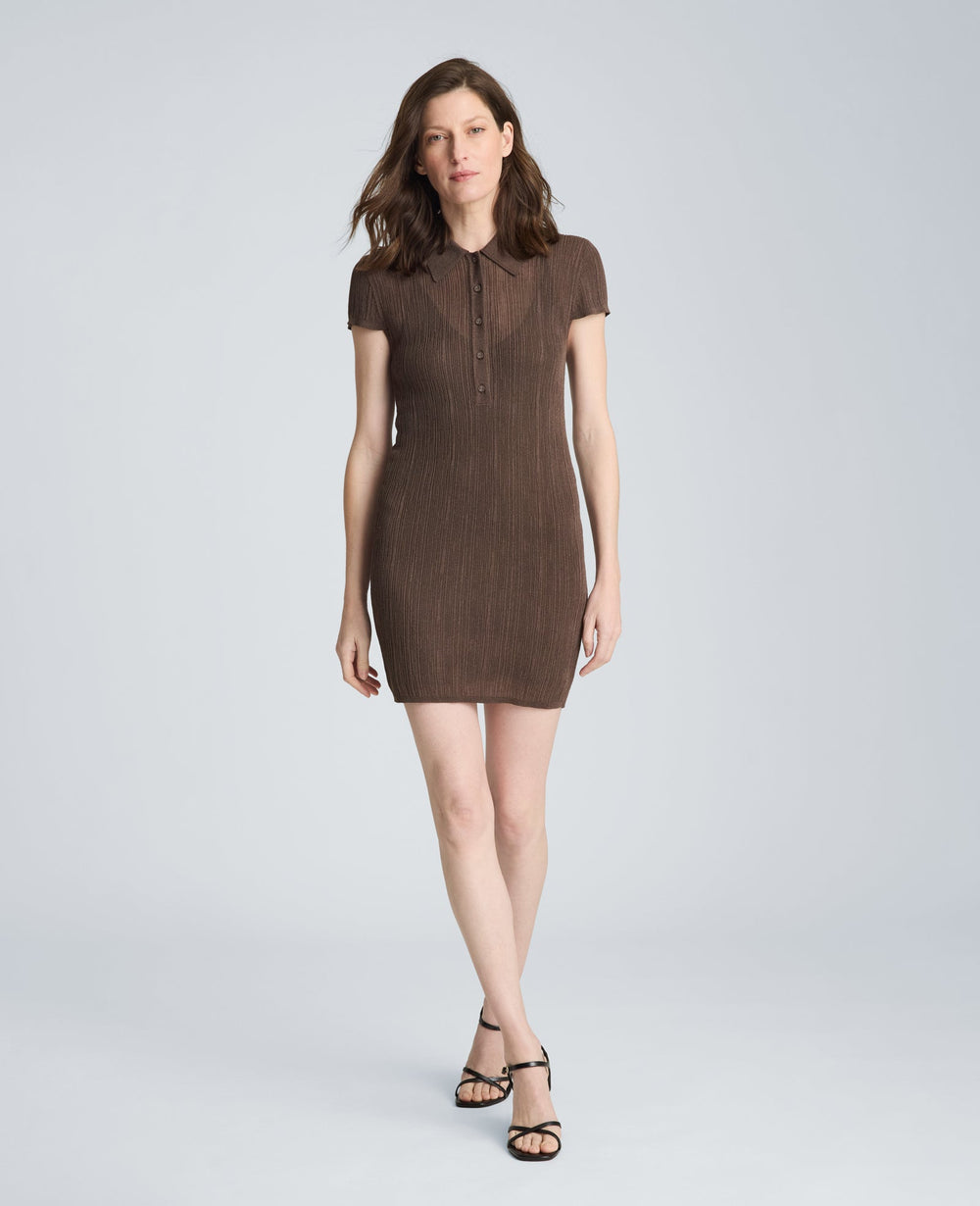 Kenneth Cole Shop Variegated Polo Sweater Dress, Brunette | Kenneth Cole