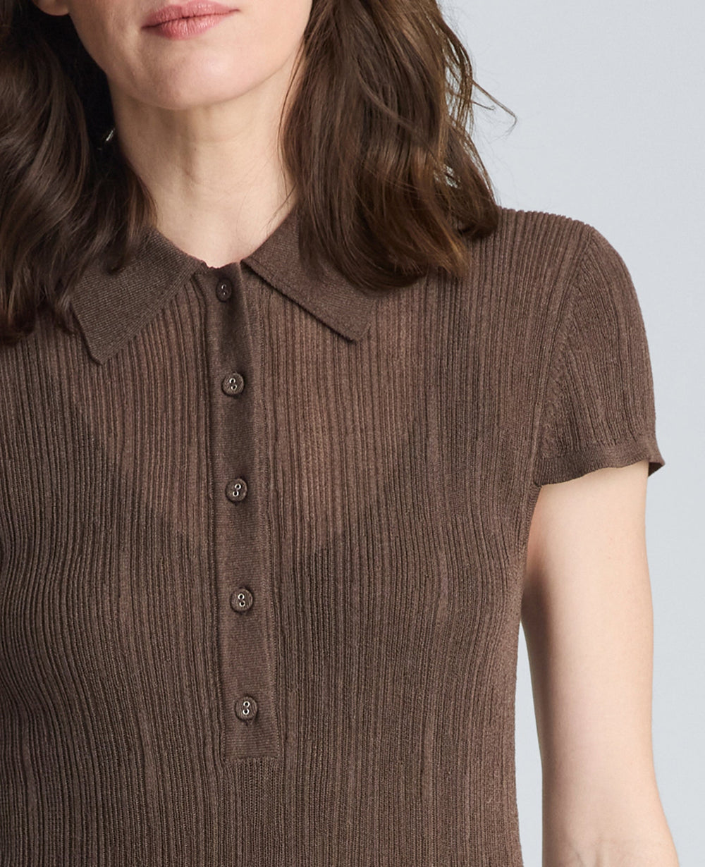 Kenneth Cole Shop Variegated Polo Sweater Dress, Brunette | Kenneth Cole