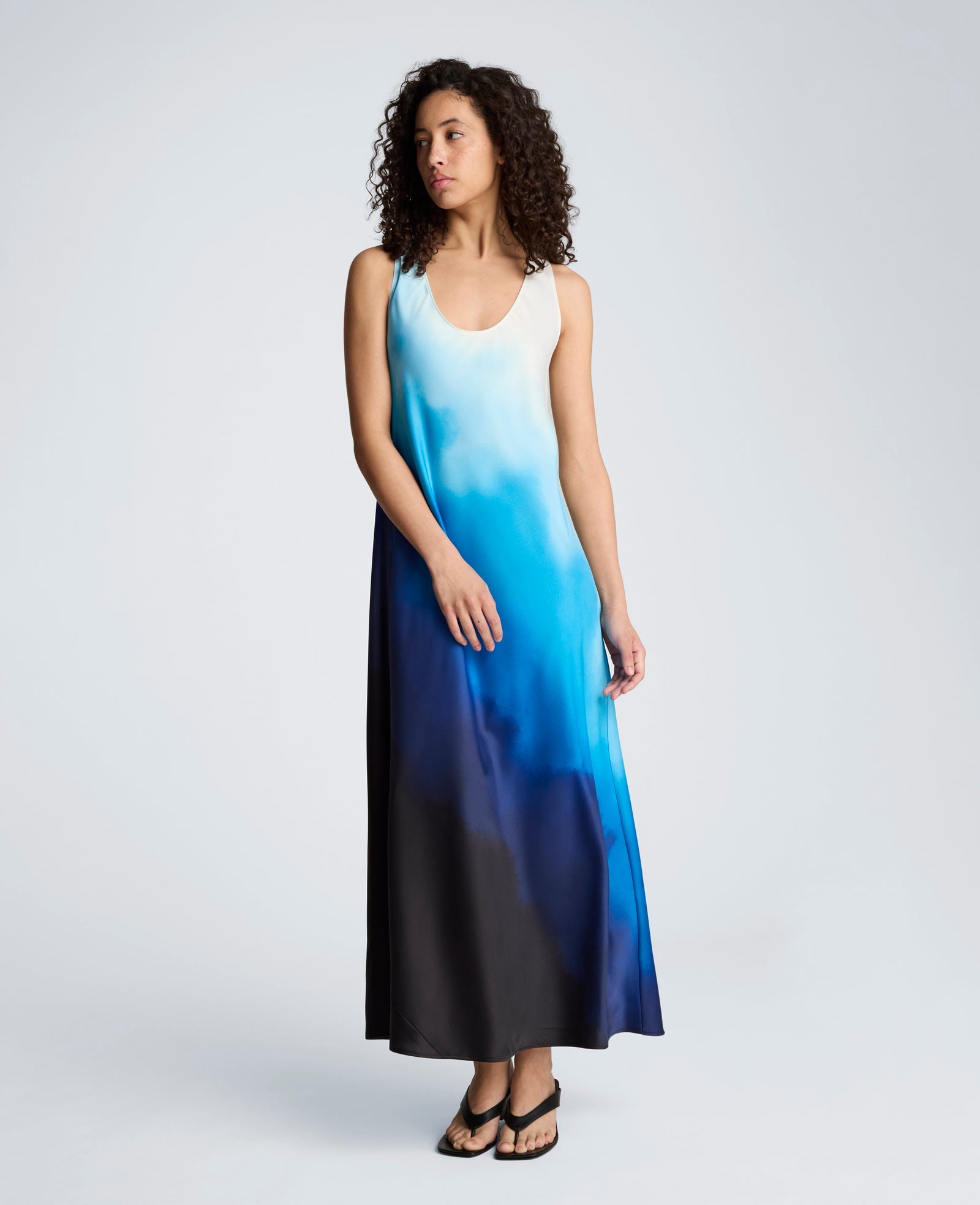 Kenneth Cole Buy Women's Long Slip Dress – Lake Blue Multi | Kenneth Cole