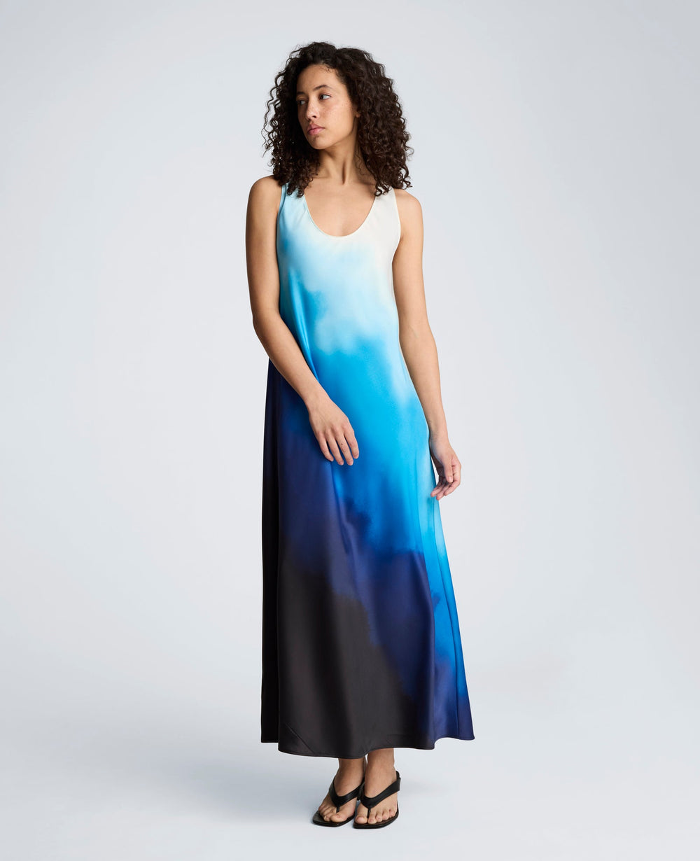 Kenneth Cole Buy Women's Long Slip Dress – Lake Blue Multi | Kenneth Cole