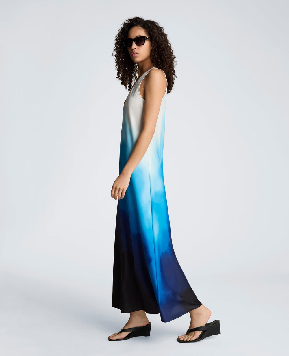 Kenneth Cole Buy Women's Long Slip Dress – Lake Blue Multi | Kenneth Cole
