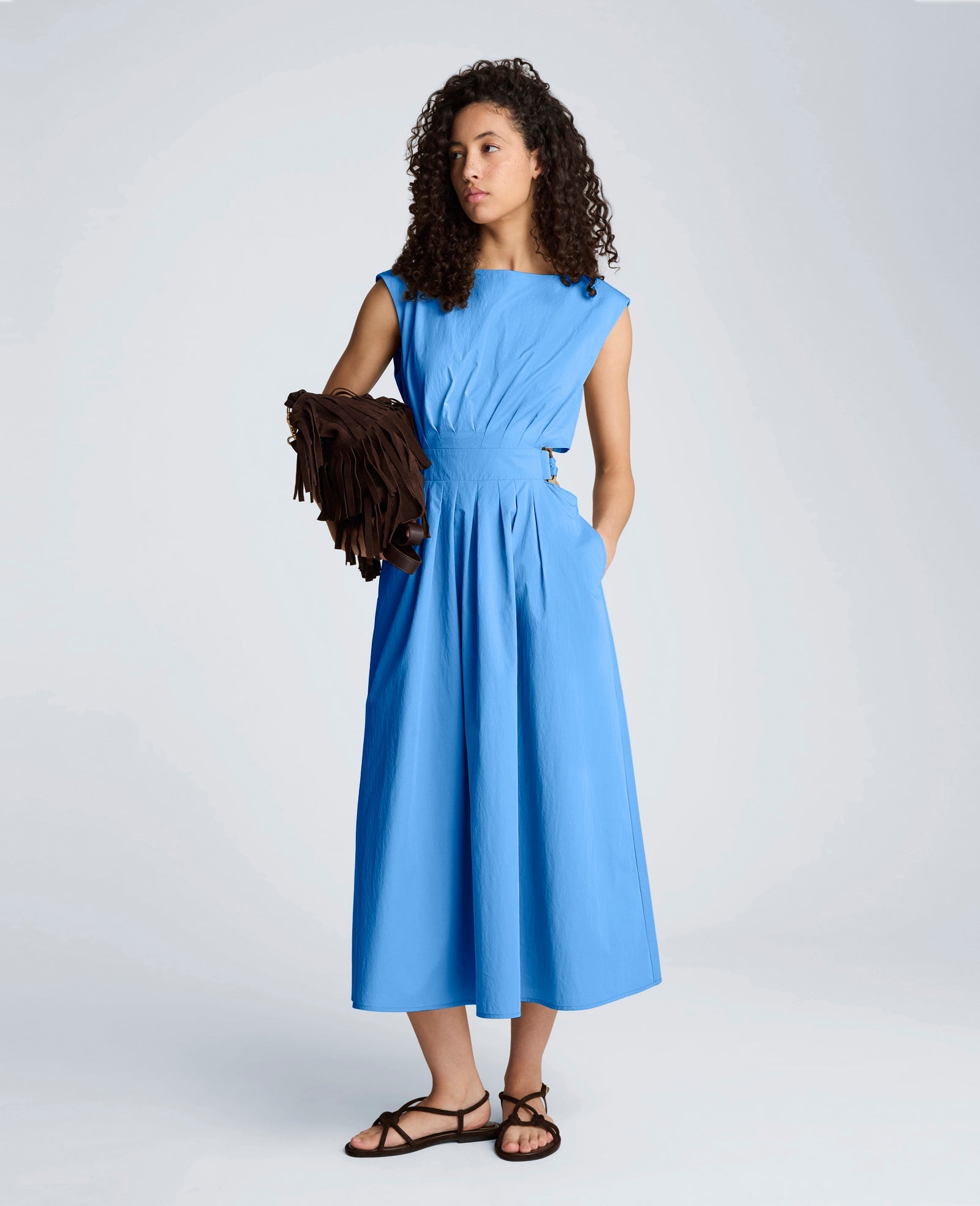 Kenneth Cole Shop Cotton Poplin Midi Dress – Lake Blue | Kenneth Cole