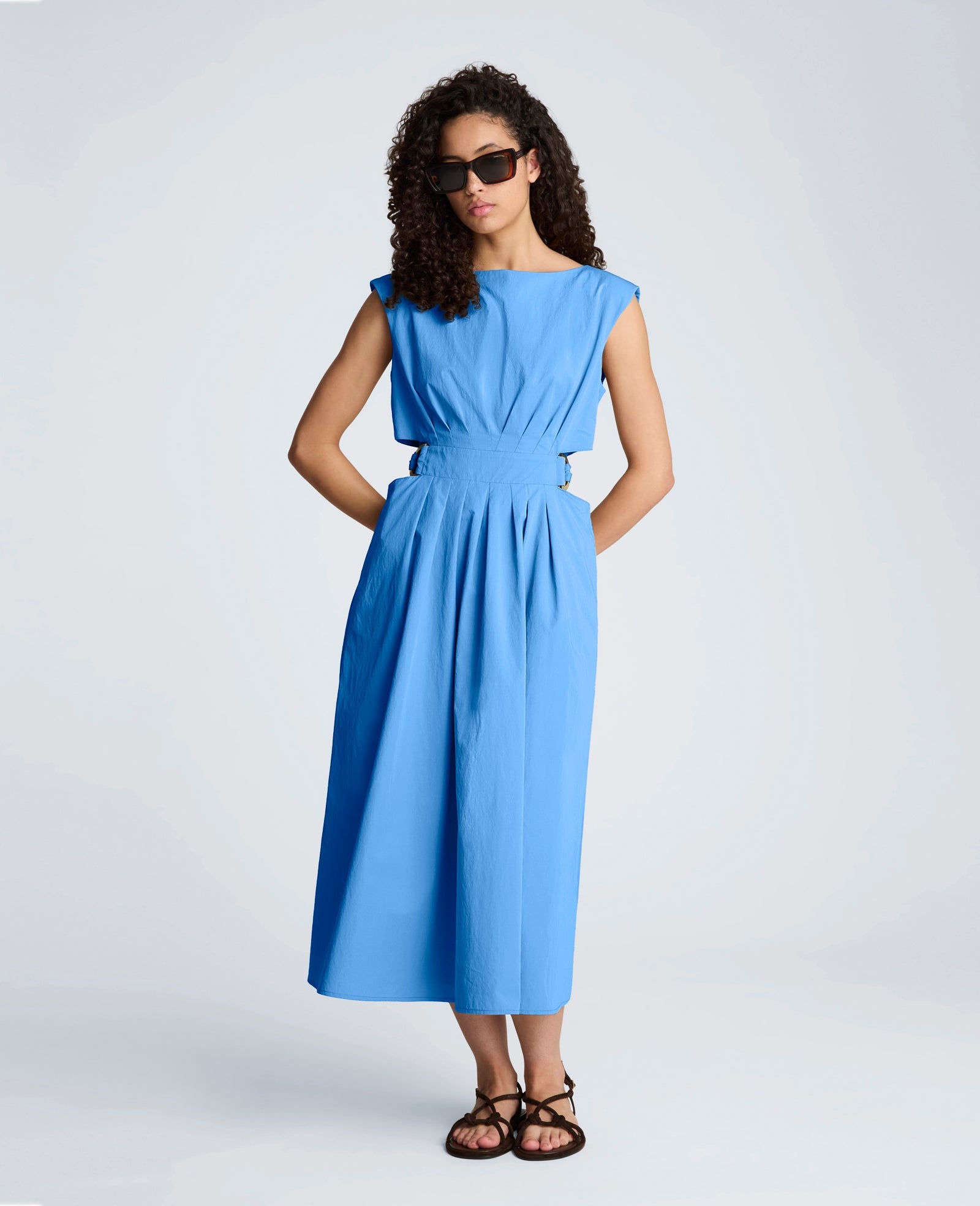 Kenneth Cole Shop Cotton Poplin Midi Dress – Lake Blue | Kenneth Cole