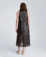 Kenneth Cole Sheer Overlay Crewneck Mini A-Line Dress