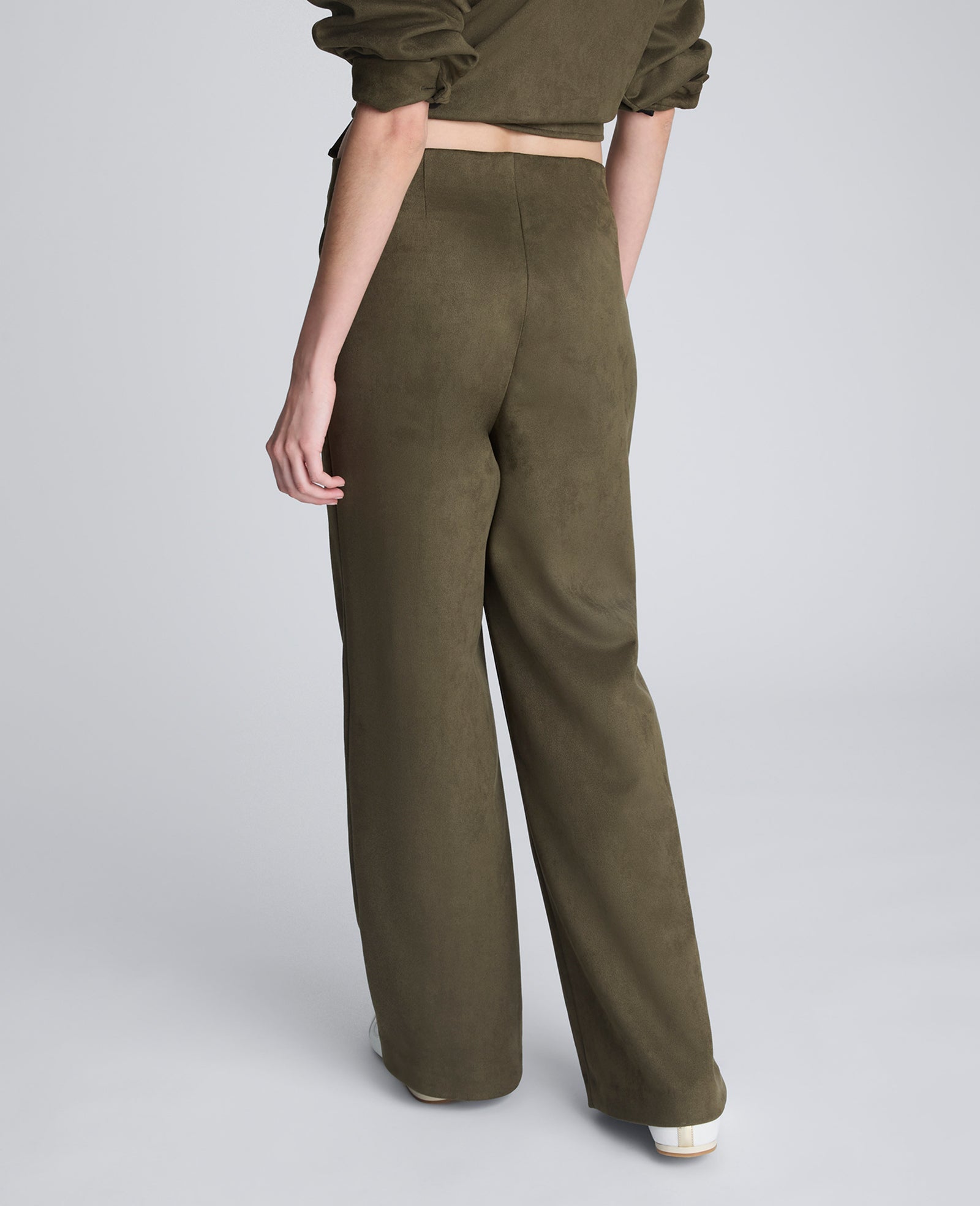 Kenneth Cole Faux Suede Pull On Wide Leg Pant