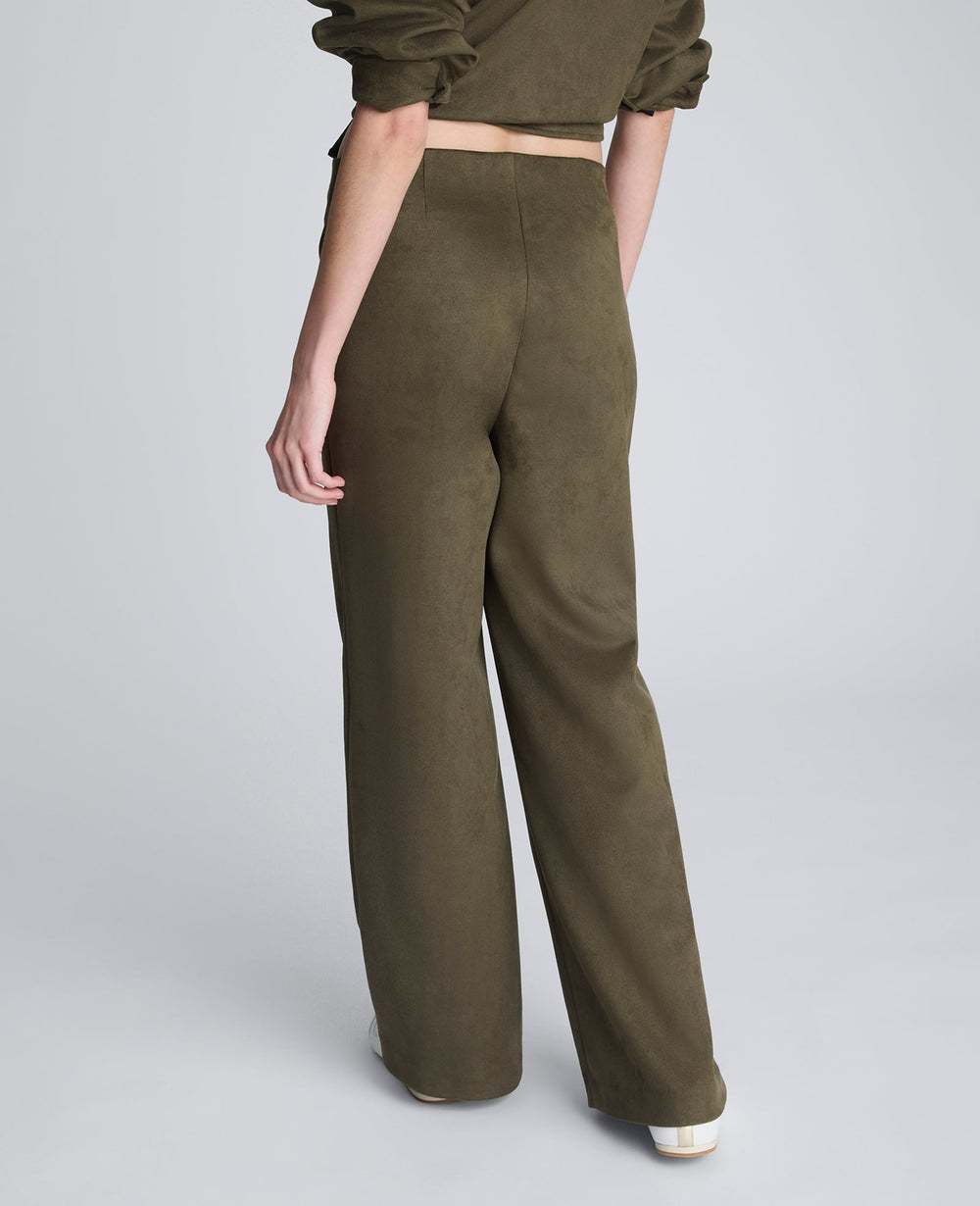 Kenneth Cole Faux Suede Pull On Wide Leg Pant